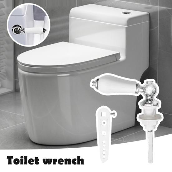 Ceramic Toilet Flush Handle Simple Installation Universal Fit Metal Handle Cistern Lever Toilet Flush Handle Replacement Parts
