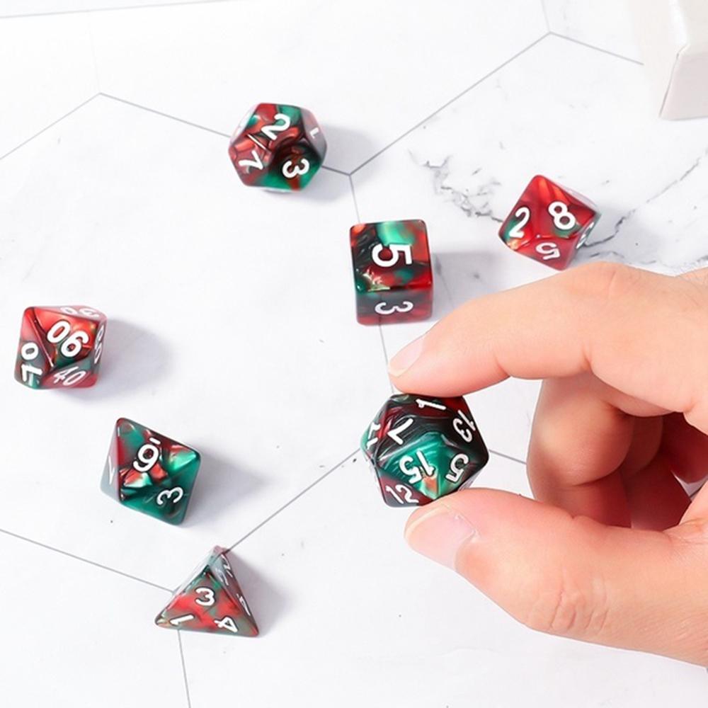 D8 D10 D12 D20 7pcs/Set Playing Games Acrylic Dice Mixed Color Dice Polyhedral Dice Double-Colors