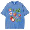 Printed Strawberry Half Sleeve Women Summer T-Shirt Loose Sh