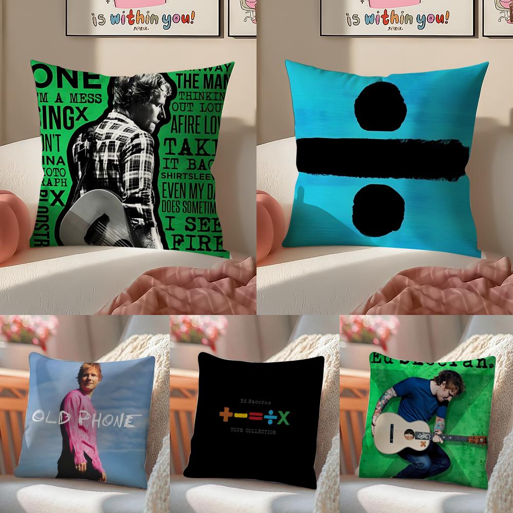Melodic Pop British Singer EEd Sheeran Cushion Cover Pillowcase Short Plush Invisible zipper Room Sofa Cushion Cover