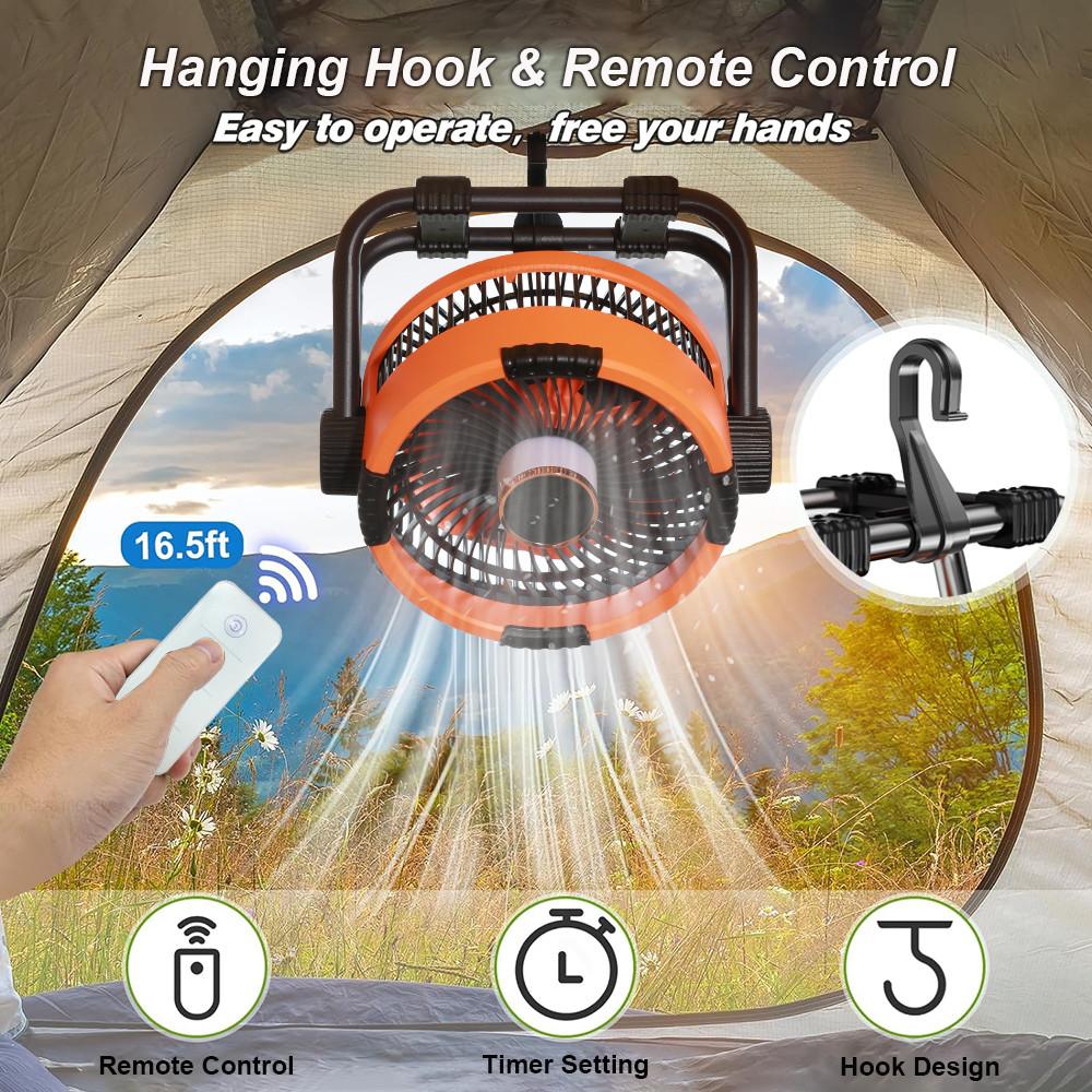 20000mAh Wireless Portable Air Circulators Rechargeable Camping Fan Outdoor Tent Electric Ceiling Fan