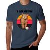I Go Meow Funny Meme Cat Vintage Tshirt Independence Day Short Sleeve Tshirt