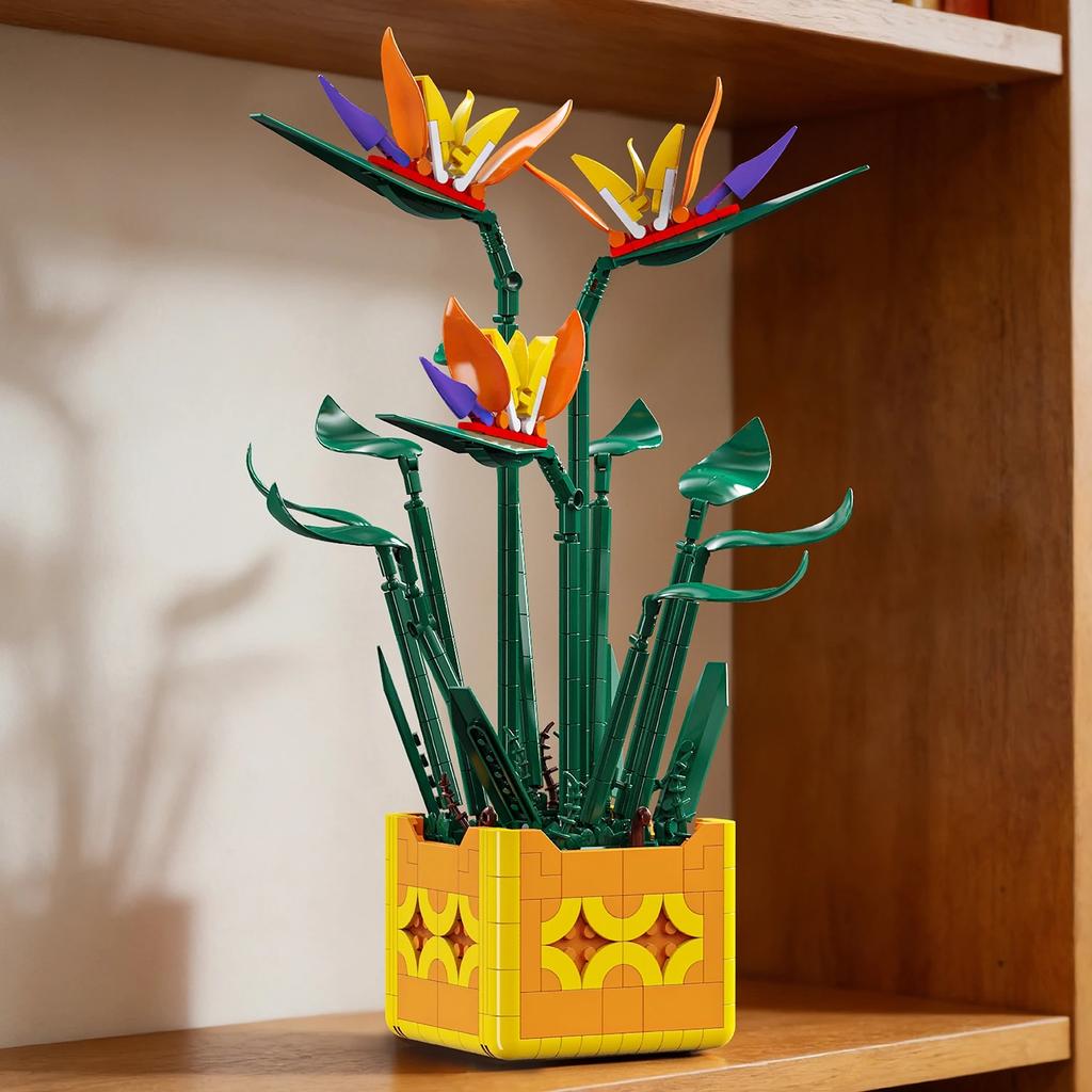 Bouquet Building Blocks Moc Paradise Bird Bricks Home Decoration Diy Toys Girl Birthday Gift