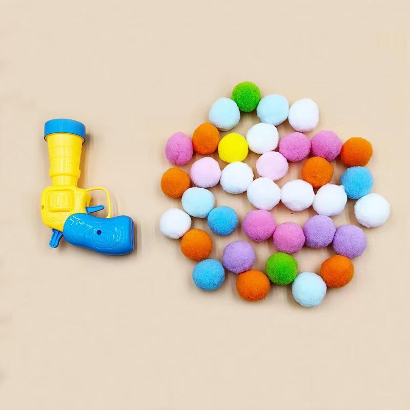 Silent Ball Ball Cat Toy Plush Ball Firing Gun Cat Hairball Catapult Pet Ball Self High Relief Elastic