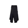 FW21 Solid Color Asymmetrical Layered Wide-Leg Casual Pants Men Pants Black HB3352