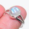 Подарочное кольцо из натурального радужного лунного камня 925 пробы из твердого серебра S.7 h8u75