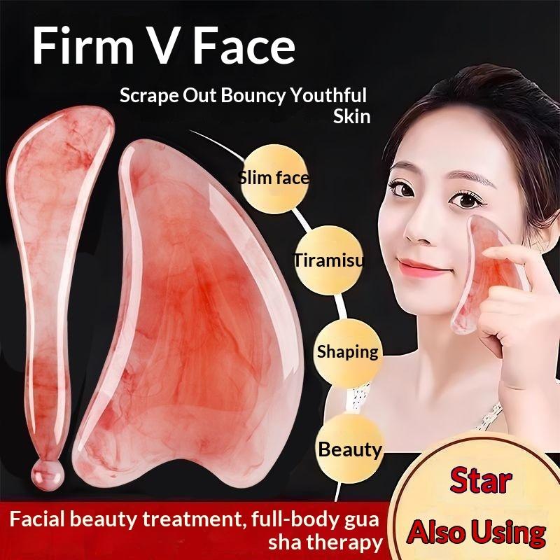 2 шт. SPA Gua Sha Массажная доска Смола Скребок для лица, глаз, шеи, спины, тела, ног Уход за кожей