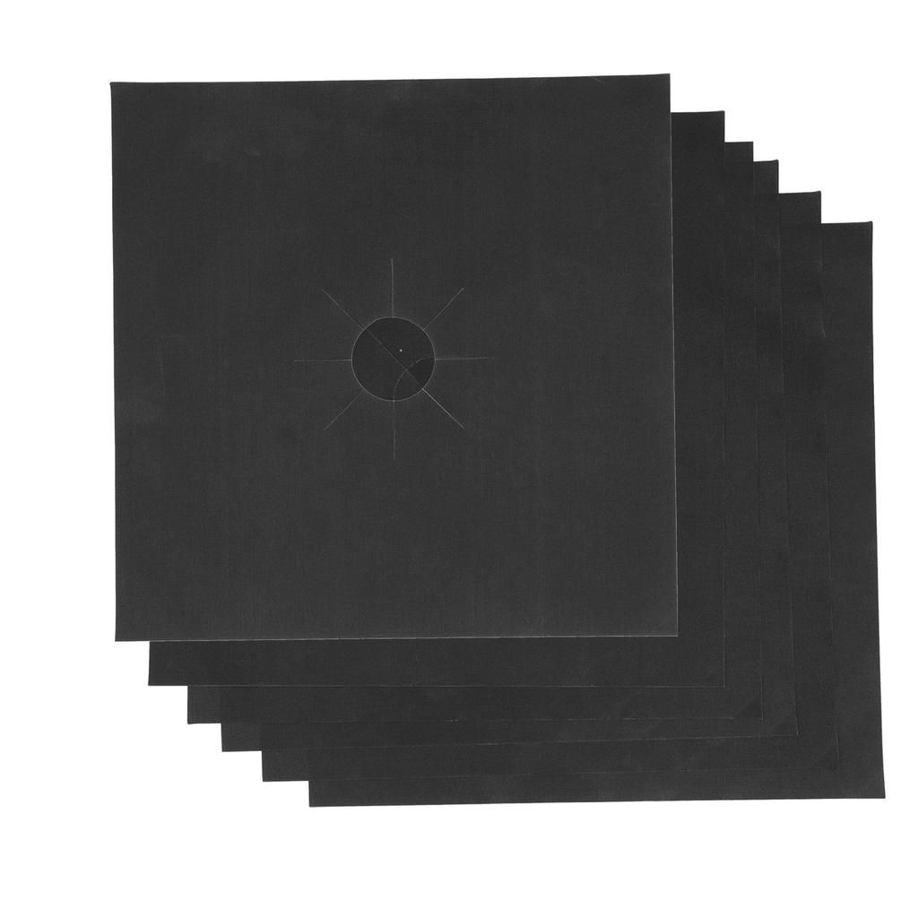 6Pcs Stove Burner Cover PTFE AntiFouling OilProof Reusable NonStick Gas Stove Protective Pad