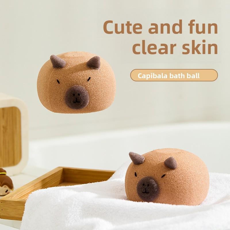1 шт. Мочалка-капибара для душа, для отшелушивания всего тела, массажная щетка, скрабер, щетка для тела, губка-щетка, аксессуары для ванной