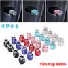 4 шт. Алмазные колпачки для вентилей автомобильных шин, Блестящие, Пылезащитные, Крышки для вентилей колес, Автомобильные аксессуары для стайлинга с кристаллами