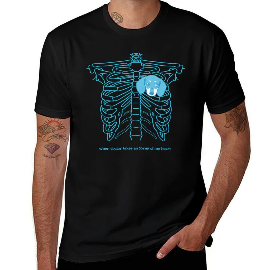 When Doctor Takes An X Ray Of My Heart Dachshund Tshirt Work Wear Simple Tee Shirt Tshirt