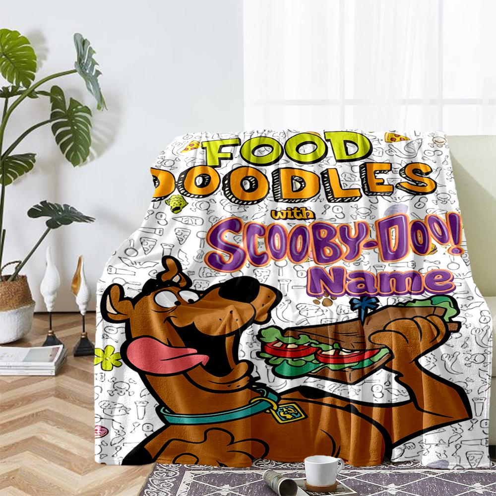 Custom Name Scooby-Doo Theme Printed Blanket - Perfect for Couch, Bed, Travel & Outdoor Use | Machine Washable, Cozy & Durable.