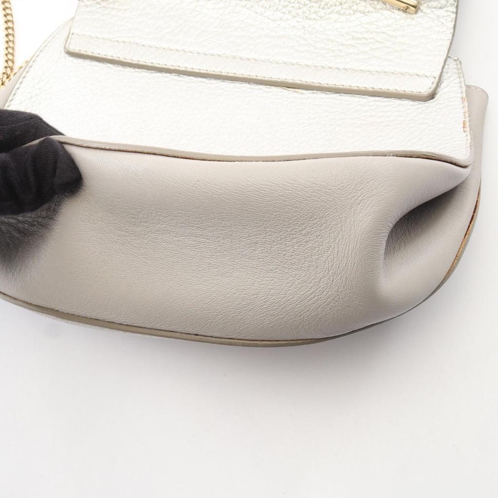 Used Chloe Drew Shoulder Bag leather Silver Used Women