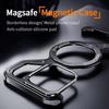 Luxury For MagSafe Magnetic Metal Z Shape Stand Phone Case For iPhone 16 15 14 13 Pro Max Removable Snap-on Rimless Shockproof Cover