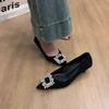 Temperament Rhinestone Square Buckle High Heels Women's New High-end Bridesmaid Shoes Pointed Thin Heels Small Heels Single Shoes