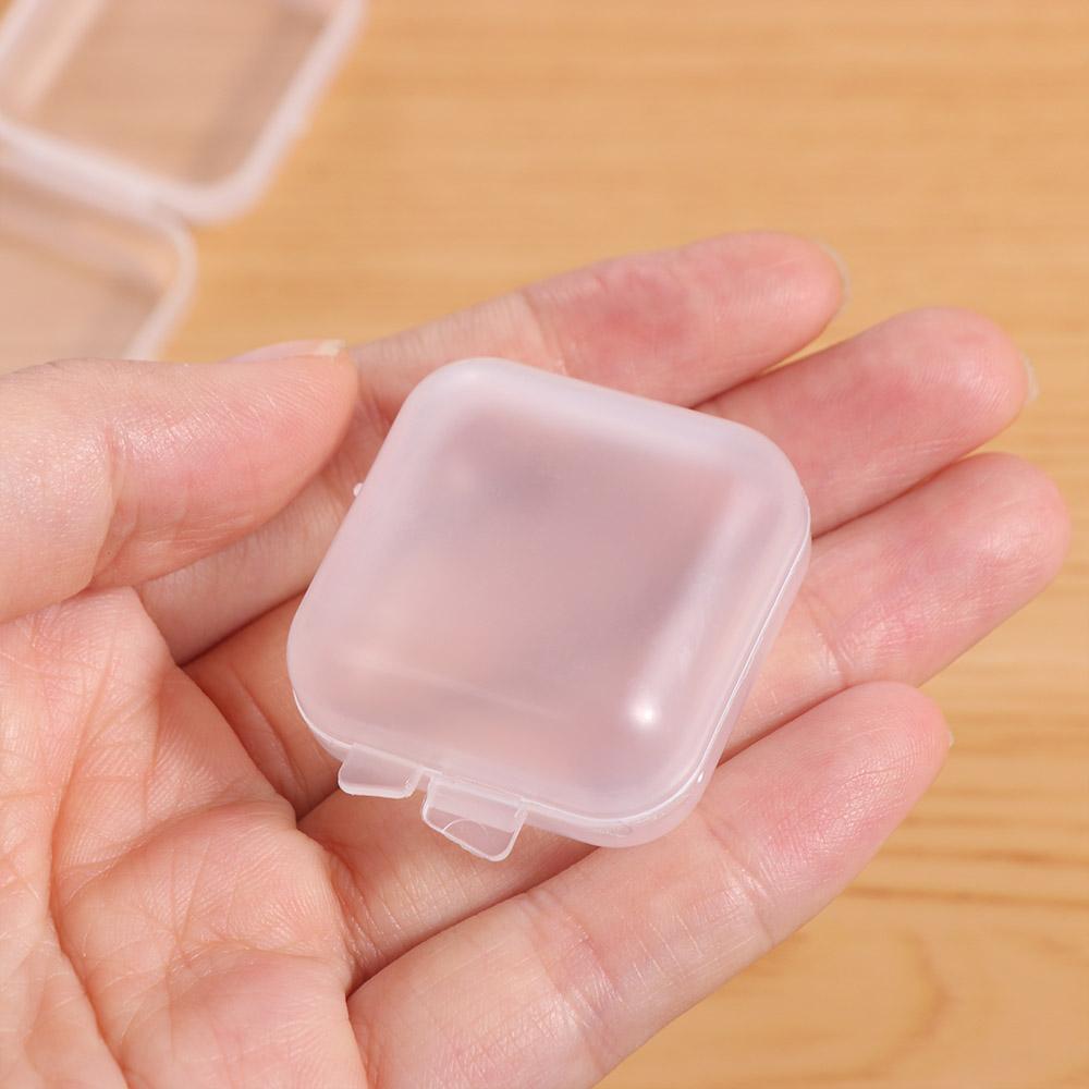 100 Pcs Finishing Jewelry Storage Case Transparent Square Plastic Case Earring Ring
