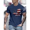 Mens Graphic Print Crew Neck Short Sleeve Casual T-Shirt - Vibrant Flag Design, Breathable Fabric, Relaxed Fit, Summer Outdoor Essential