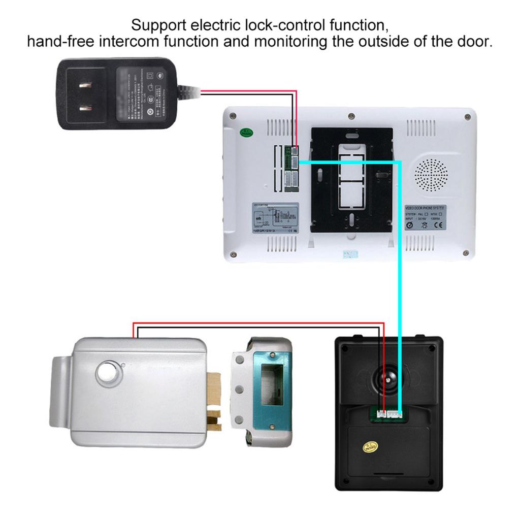 7-дюймовый ЖК-видеодомофон дверной звонок Интерком камера монитор система домашней безопасности