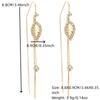 1Pair Luxuri Ous Cubic Zirconia Leafs  Ear Line Long Hanging Drop Earrings for Women Piercing Threader Earing Ear Accessories Jewelry