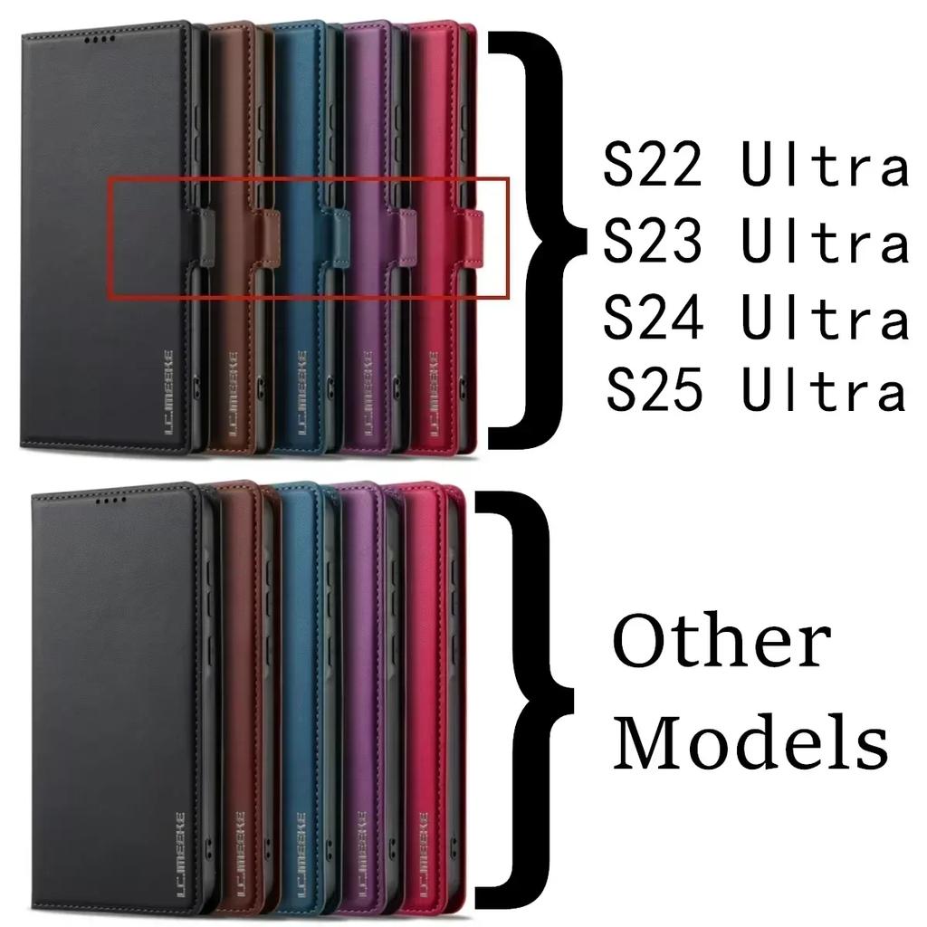 Флип кожаный чехол для Samsung Galaxy A15 A35 A55 A14 A34 A54 A56 A16 A36 S25 S24 S23 Ultra S22 S21 Plus S20 FE чехол для телефона с картой