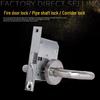 Замок для противопожарной двери с цилиндром master key и доводчиком, труба вала, позиционирование в коридоре и офисе.