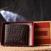 Интересный мужской кошелек в два сложения из натуральной фактурной кожи с тиснением под крокодила CANPELLINI Purse 21583 Коричневый