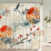 Занавеска для душа в китайском стиле с цветком и птицей, водонепроницаемая занавеска для ванной комнаты, ткань с 3d принтом и крючками, декоративная занавеска для душа