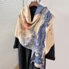 Autumn And Winter Shawl With National Style High-End Scarf Dual-Purpose Winter Office Blanket Blanket To Keep Warm And High-End