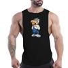 Летняя мода, новый повседневный спортивный жилет для фитнеса, мужской уличный 2d индивидуальный жилет с принтом медведя, быстросохнущая футболка без рукавов, рубашка, жилет
