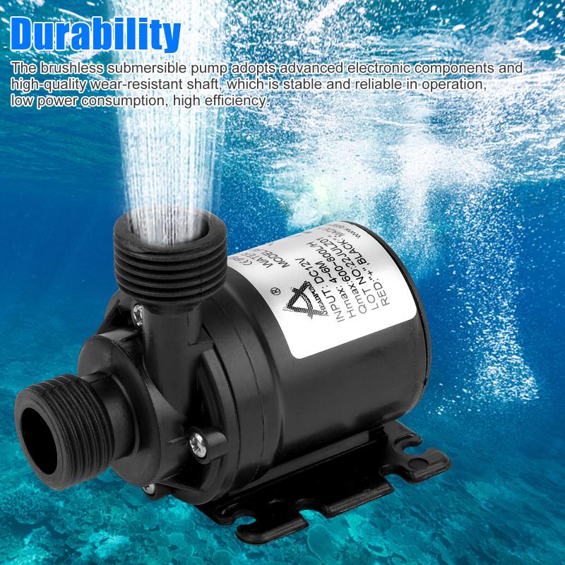12v Small Fountain Water Pump Energy-saving Low Noise Floating High Pressure Brushless Submersible