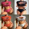 Womens Cartoon Print Bikini Set With Nylon Fabric For Swimming And Water Sports