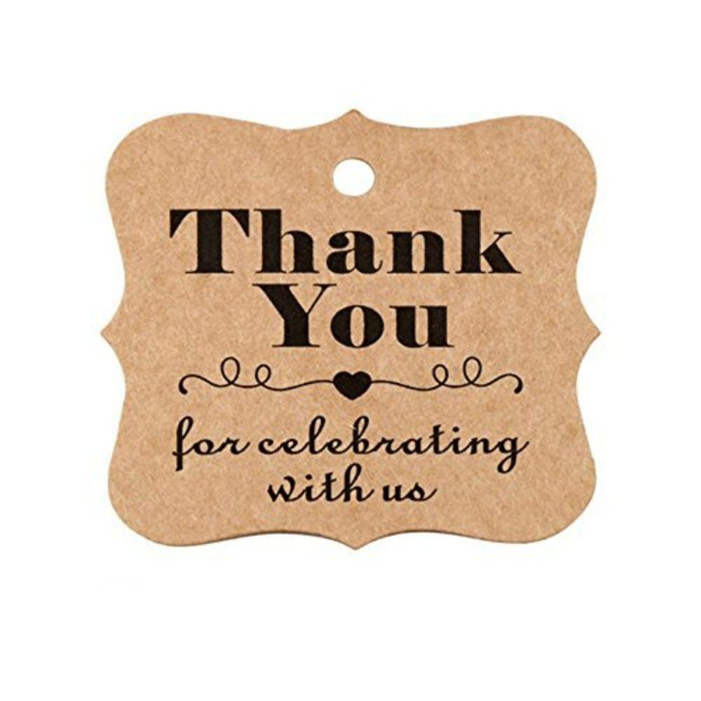 100pcs Cards Wedding Party Luggage Handmade Thank you Hanging Label Jute Twine Kraft Gift Tags