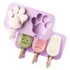 Cute Cartoon Ice Cream Mold Silicone Food Safe Popsicle Reusable DIY Ice Cube Tools Tray Dessert Mould With Lids and Sticks