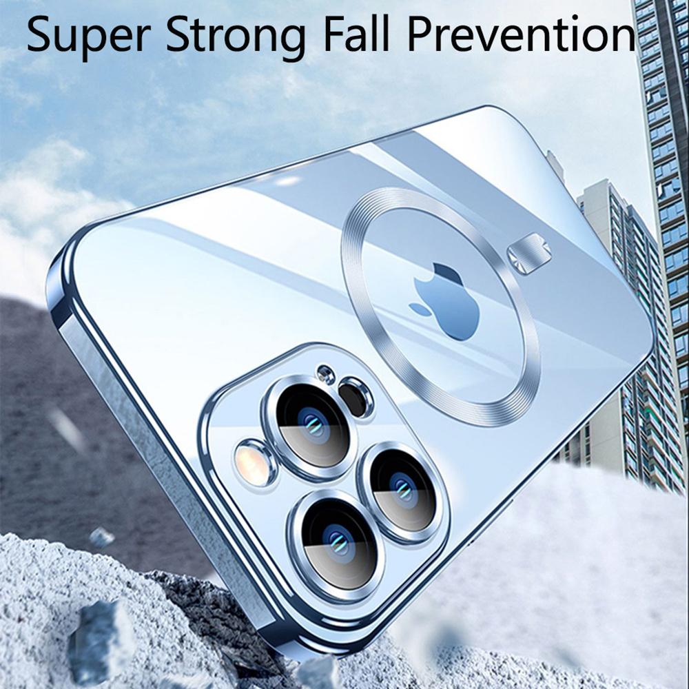 Luxury Plating Clear Magnetic For Magsafe Wireless Charge Case For iPhone 11 13 12 14 Pro XS Max X XR 8 Plus Soft Silicone Cover