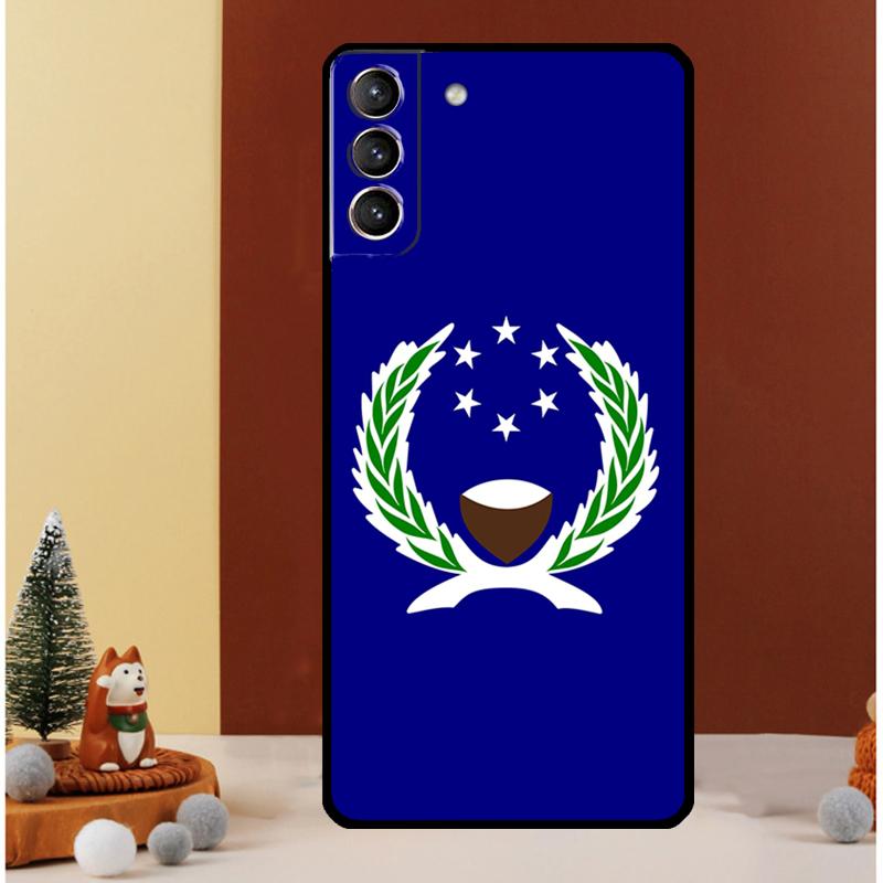 Pohnpei Ponape Flag Case For Samsung Galaxy S23 S24 Ultra S8 S9 S10 S22 Plus Note 10 20 Ultra S20 S21 FE Cover