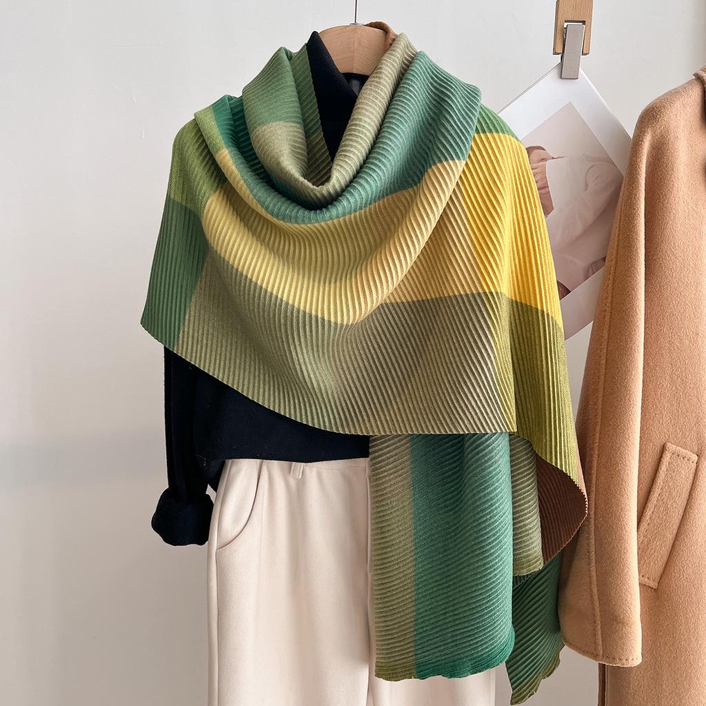 Women Winter Cashmere Scarf Stripe Pashmina Luxury Brand Shawls and Wraps Bufanda Hijab Travel Stoles Echarpe Warm Blanket