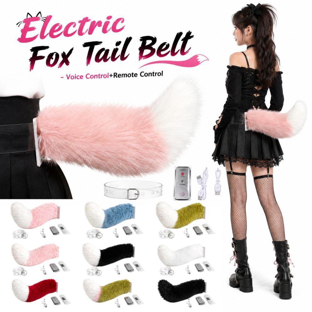 Rechargeable Electric Fox Tail Belt Plush Electric Tail Halloween Cosplay Performances, Etc