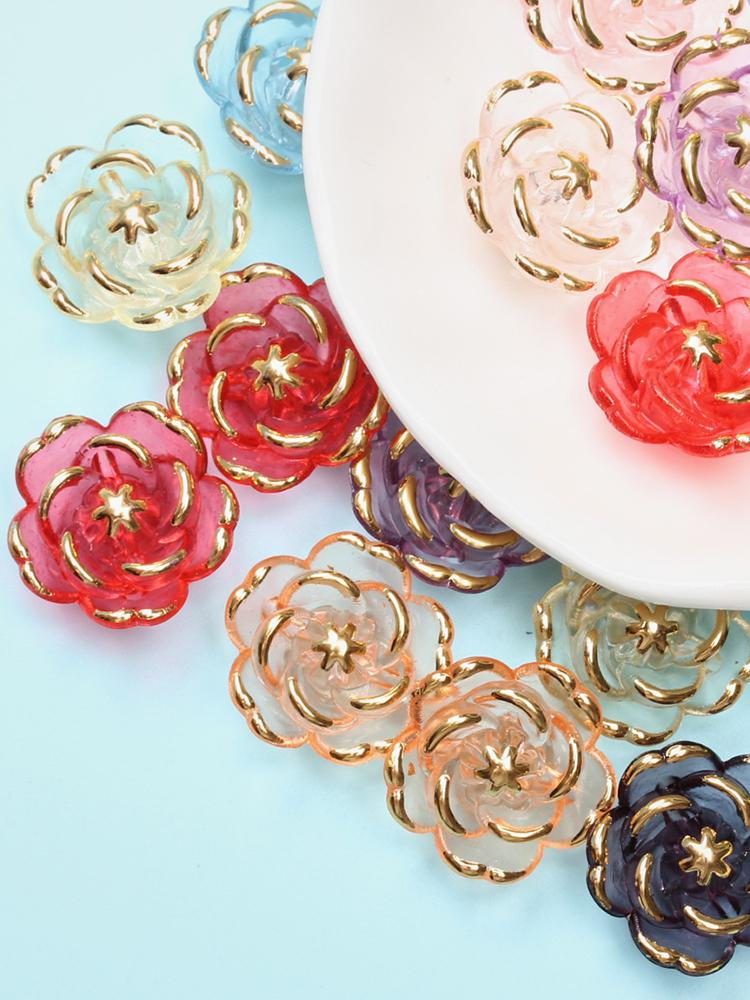 Phone Chain Making Jewelry Accessories Fashion Acrylic Rose Beads DIY Accessory Handmade Material 18.6mm Gift 5Pcs
