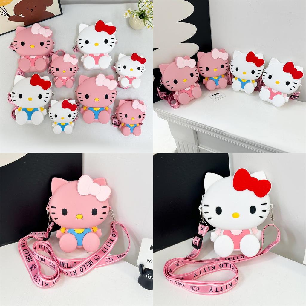 Hello Kitty Mini Silicone Coin Purse With Zipper For Kids And Girls