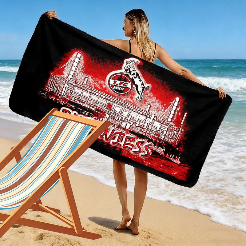 FC Köln Logo Print Beach Towel, Large Soft Quick Dry Towel for Beach Camping Swimming
