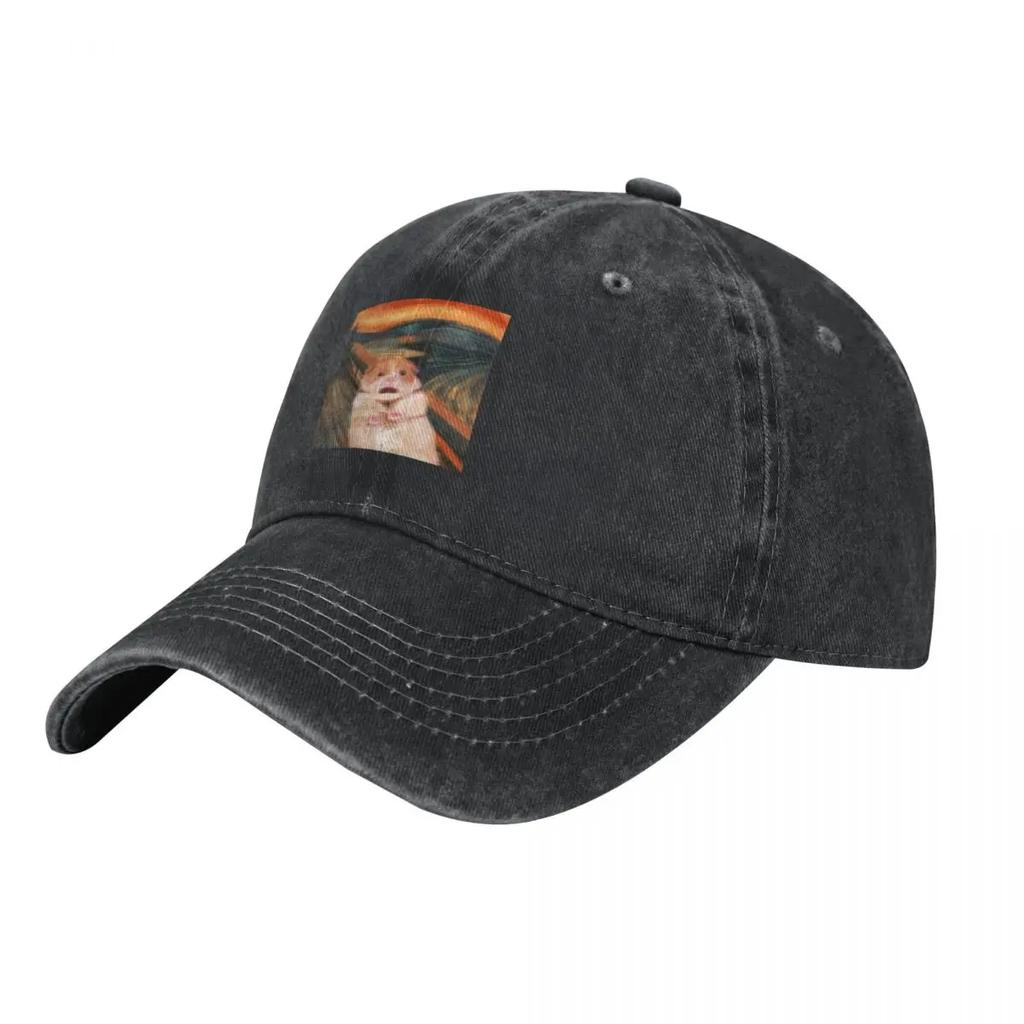 Shocked hamster Baseball Cap Fashion Beach Snap Back Hat fishing caps Unisex Cosplay Womens Unisexs