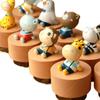 Round Music Box Mini Cartoon Animal, Wooden Hand Rotating Clockwork Music Box Crafts, Perfect