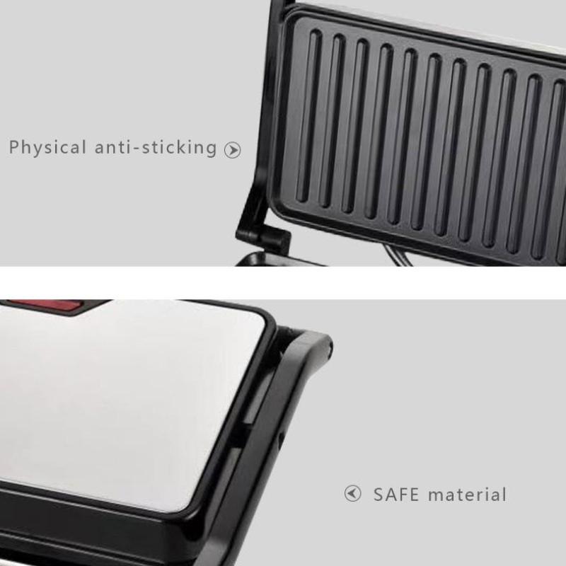 Сэндвичница 750 Вт с быстрым нагревом, бытовая, двусторонний нагрев, электрическая сковорода для выпечки, многофункциональная машина для стейка