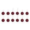 Velvet Christmas Balls 12 Pack for Holiday Decoration Flocked Baubles Appropriate for Tree Window and Table Settings
