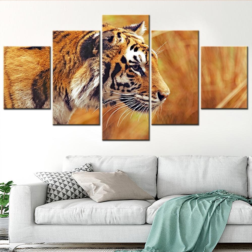 Tiger Animal Wall Art Canvas Set Modern Aesthetic Room Decor Teenager Modular Posters - Tiger Wall Painting Canvas Pictures