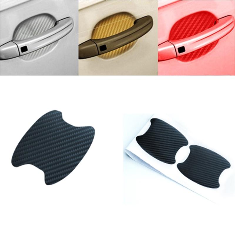 Наклейка на ручку двери автомобиля, углеродное волокно, защита от царапин, защита чашки, не оставляющая следов, защитная пленка для ручки двери автомобиля, универсальная