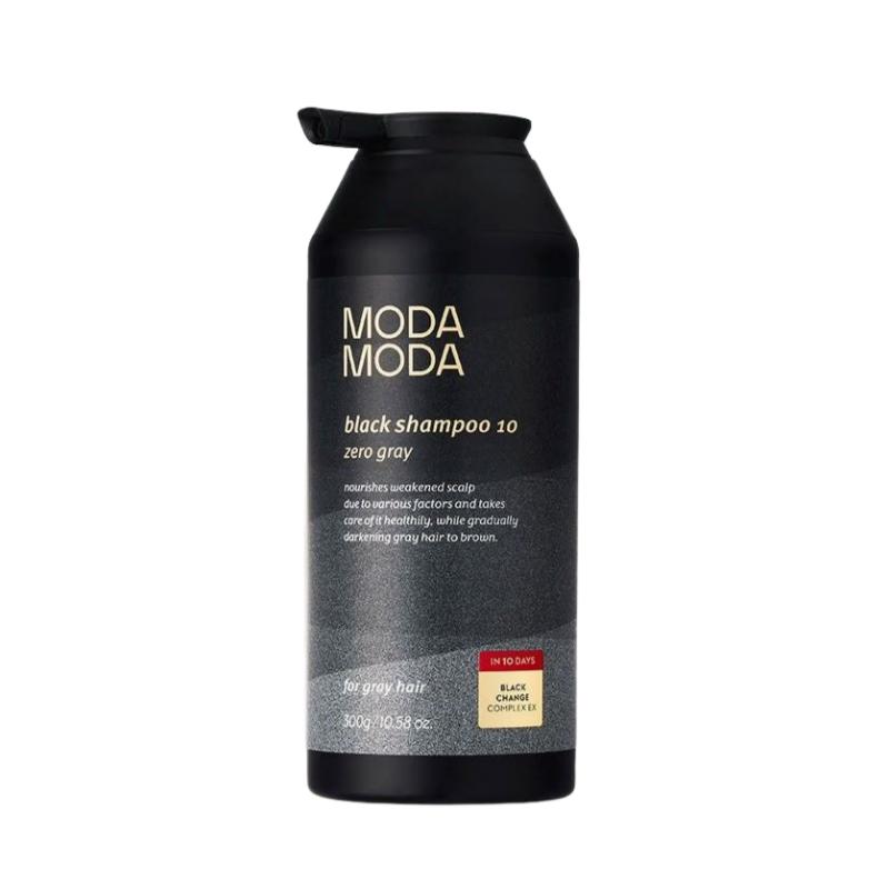 MODAMODA Zero Gray Black Shampoo 10 Natural Gray Coverage & Strengthening Care 300g