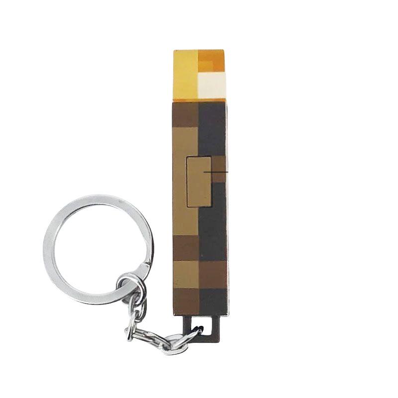 Minecraft Elements 7-Color Torch Light Keychain and Backpack Pendant with Always-On Feature