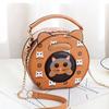 Cute Cat Small Round Bag New Fashion Cartoon Printed Shoulder Crossbody Bag Ladies Luxury Round Handbag