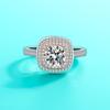 BagueRingen 1 Carat Moissanite Diamond Ring For Engagement Wedding Women's S925 Sterling Silver Jewelry Square Shaped Design Gift